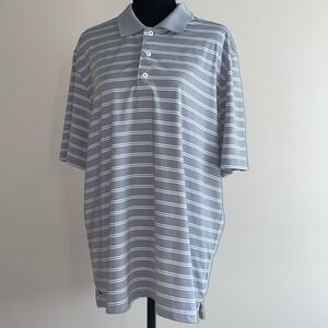 UNTUCKit Cronos Double Stripe Polo Shirt Gray White Men's X-Large